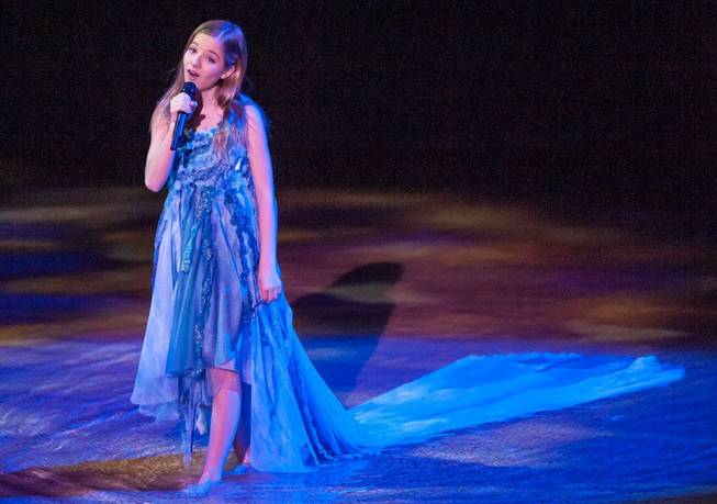 Jackie Evancho performs during Cirque du Soleil's "One Night for One Drop" at Bellagio on Friday, March 22, 2013.